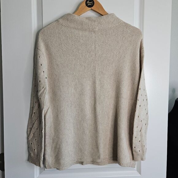 Anthropologie Moth mock neck pullover cashmere blend sweater, women's XS, tan - Picture 3 of 6